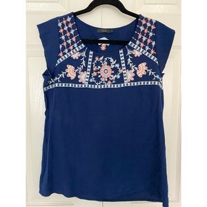 THML Navy blue embroidered shirt, S